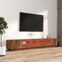 Kép 3/11 - 3 részes füstös tölgy színű fa TV-szekrény szett LED-lámpákkal