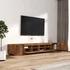 Kép 6/11 - 3 részes füstös tölgy színű fa TV-szekrény szett LED-lámpákkal