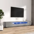 Kép 1/11 - 3 részes szürke sonoma színű fa TV-szekrény szett LED-lámpákkal
