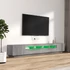 Kép 4/11 - 3 részes szürke sonoma színű fa TV-szekrény szett LED-lámpákkal