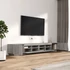 Kép 6/11 - 3 részes szürke sonoma színű fa TV-szekrény szett LED-lámpákkal