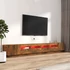 Kép 3/11 - 3 részes füstös tölgy színű fa TV-szekrény szett LED-lámpákkal