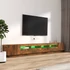 Kép 4/11 - 3 részes füstös tölgy színű fa TV-szekrény szett LED-lámpákkal
