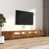 Kép 5/11 - 3 részes füstös tölgy színű fa TV-szekrény szett LED-lámpákkal