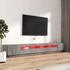 Kép 3/11 - 3 részes szürke sonoma színű fa TV-szekrény szett LED-lámpákkal