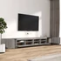 Kép 6/11 - 3 részes szürke sonoma színű fa TV-szekrény szett LED-lámpákkal