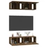 Kép 3/8 - 4 db füstös tölgy színű szerelt fa fali TV-szekrény 60x30x30 cm