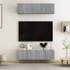 Kép 1/8 - 4 db szürke sonoma színű szerelt fa fali TV-szekrény 60x30x30cm