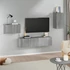 Kép 1/6 - 4 részes szürke sonoma színű szerelt fa TV-szekrényszett