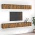 Kép 1/8 - 8 db füstös tölgy színű szerelt fa TV-szekrény 60 x 30 x 30 cm