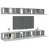 Kép 3/8 - 8 db szürke sonoma színű szerelt fa TV-szekrény 60 x 30 x 30 cm