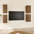 Kép 1/7 - 4 db barna tölgy színű szerelt fa TV-szekrény 30,5 x 30 x 60 cm