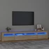 Kép 1/11 - Sonoma tölgy színű TV-szekrény LED-lámpákkal 240x35x40 cm
