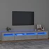 Kép 1/11 - Betonszürke TV-szekrény LED-lámpákkal 240x35x40 cm