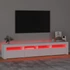 Kép 5/11 - Fehér TV-szekrény LED-lámpákkal 210x35x40 cm