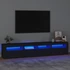 Kép 1/11 - Fekete TV-szekrény LED-világítással 210x35x40 cm