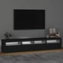 Kép 3/11 - Fekete TV-szekrény LED-világítással 210x35x40 cm