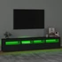 Kép 4/11 - Fekete TV-szekrény LED-világítással 210x35x40 cm