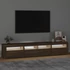 Kép 3/11 - Barna tölgy színű TV-szekrény LED-lámpákkal 210x35x40 cm