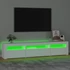 Kép 4/11 - Fehér TV-szekrény LED-lámpákkal 195x35x40 cm