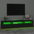 Kép 4/11 - Fekete TV-szekrény LED-világítással 195x35x40 cm
