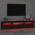 Kép 5/11 - Fekete TV-szekrény LED-világítással 195x35x40 cm