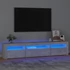 Kép 1/11 - Betonszürke TV-szekrény LED lámpákkal 195x35x40 cm