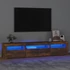 Kép 1/11 - Füstös tölgy színű TV-szekrény LED-világítással 195x35x40 cm