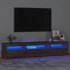 Kép 1/11 - Barna tölgy színű TV-szekrény LED-lámpákkal 195x35x40 cm