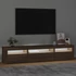 Kép 3/11 - Barna tölgy színű TV-szekrény LED-lámpákkal 195x35x40 cm