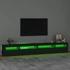 Kép 4/11 - Fekete TV-szekrény LED-világítással 270x35x40 cm
