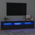 Kép 1/11 - Fekete TV-szekrény LED-világítással 180x35x40 cm