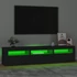 Kép 4/11 - Fekete TV-szekrény LED-világítással 180x35x40 cm