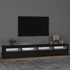 Kép 3/11 - Fekete TV-szekrény LED-lámpákkal 240x35x40 cm