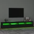 Kép 4/11 - Fekete TV-szekrény LED-lámpákkal 240x35x40 cm