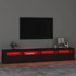 Kép 5/11 - Fekete TV-szekrény LED-lámpákkal 240x35x40 cm