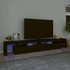 Kép 1/11 - Fekete TV-szekrény LED-világítással 260x36,5x40 cm