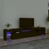 Kép 1/11 - Fekete TV-szekrény LED-világítással 215x36,5x40 cm