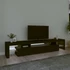 Kép 3/11 - Fekete TV-szekrény LED-világítással 215x36,5x40 cm