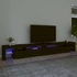 Kép 1/11 - Fekete TV-szekrény LED-lámpákkal 290x36,5x40 cm