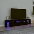 Kép 1/11 - Fekete TV-szekrény LED-világítással 200x36,5x40 cm