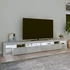 Kép 3/11 - Betonszürke TV-szekrény LED lámpákkal 260x36,5x40 cm