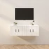 Kép 1/9 - 2 db magasfényű fehér fali TV-szekrény 57 x 34,5 x 40 cm