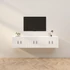 Kép 1/9 - 3 db magasfényű fehér fali TV-szekrény 57 x 34,5 x 40 cm