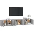 Kép 3/9 - 3 db szürke sonoma falra szerelhető TV-szekrény 80x34,5x40 cm