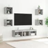 Kép 3/11 - 7 darab betonszürke szerelt fa fali TV-bútor LED-del