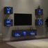 Kép 1/11 - 7 darab füstös tölgy színű szerelt fa TV-bútor LED-del