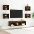 Kép 3/11 - 7 darab füstös tölgy színű szerelt fa TV-bútor LED-del