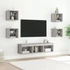 Kép 3/11 - 7 darab szürke sonoma színű szerelt fa fali TV-bútor LED-del