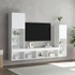 Kép 4/11 - 4 darab fehér szerelt fa fali TV-bútor LED-del